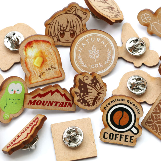 木製ピンバッジ