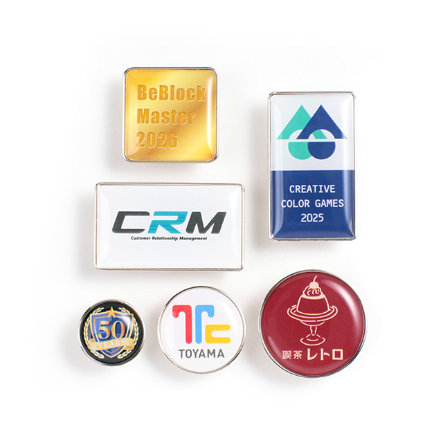 ドーム型ピンバッジ10個～