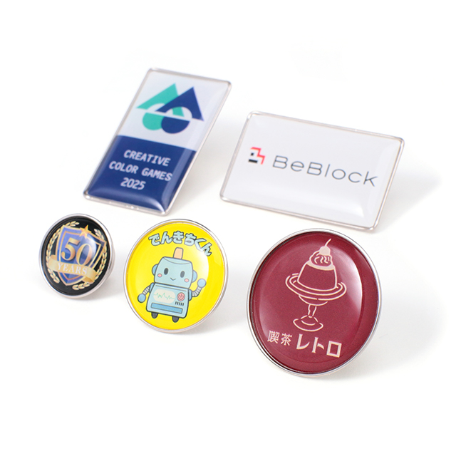 ドーム型ピンバッジ10個~